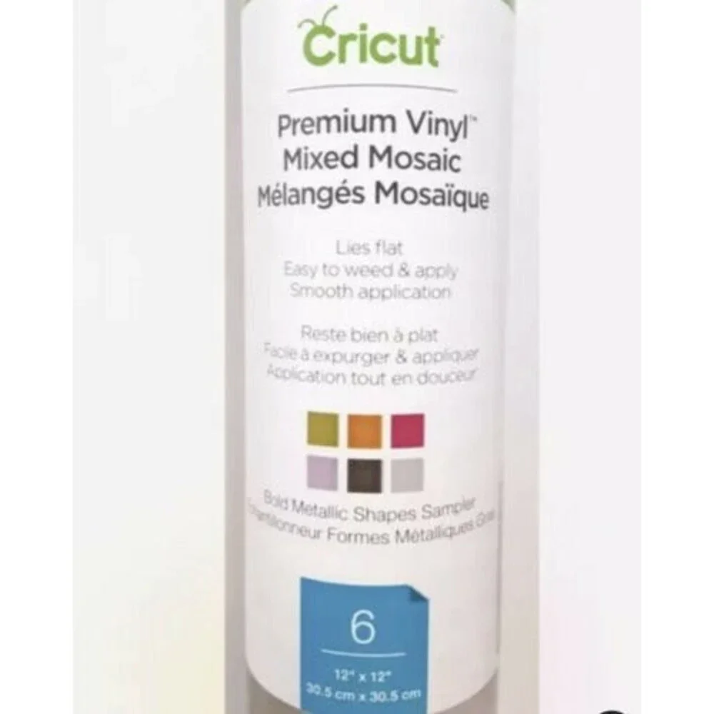 Cricut Premium Vinyl Mixed Mosaic Bold Metallic Shapes Sampler 12 × 12 